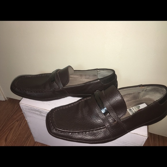 Calvin Klein Loafer brown men’s shoes size 10 slip - Picture 1 of 8